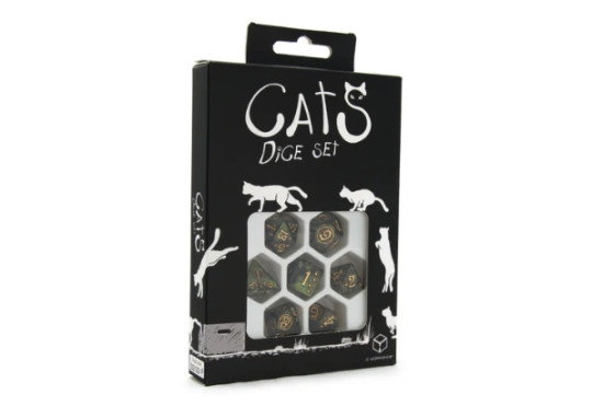Набор кубиков Cats Dice Set: Pixel (золотые на зеленом) 